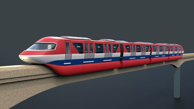 Monorail train 3D model
