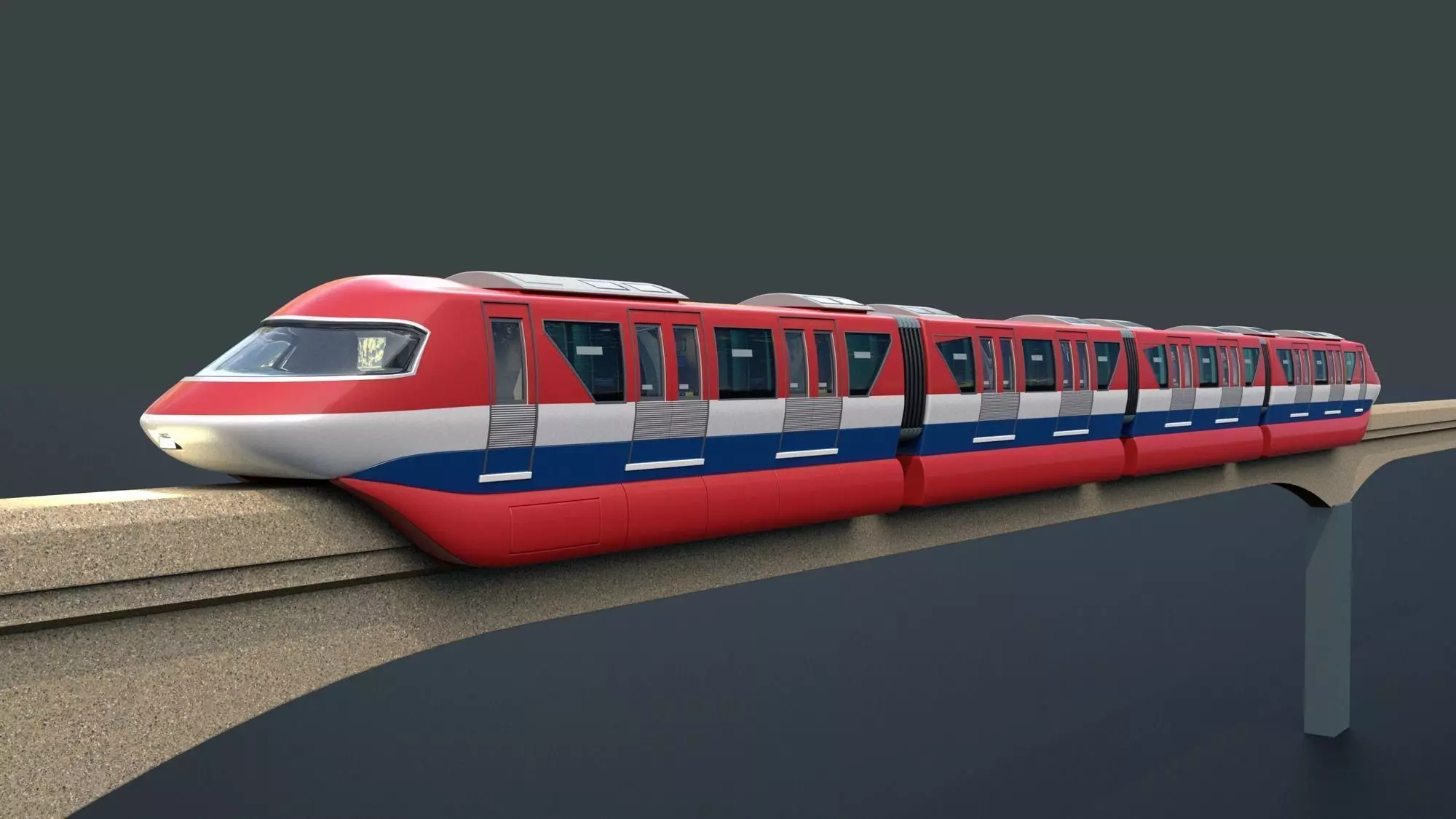 Monorail train 3D model_0