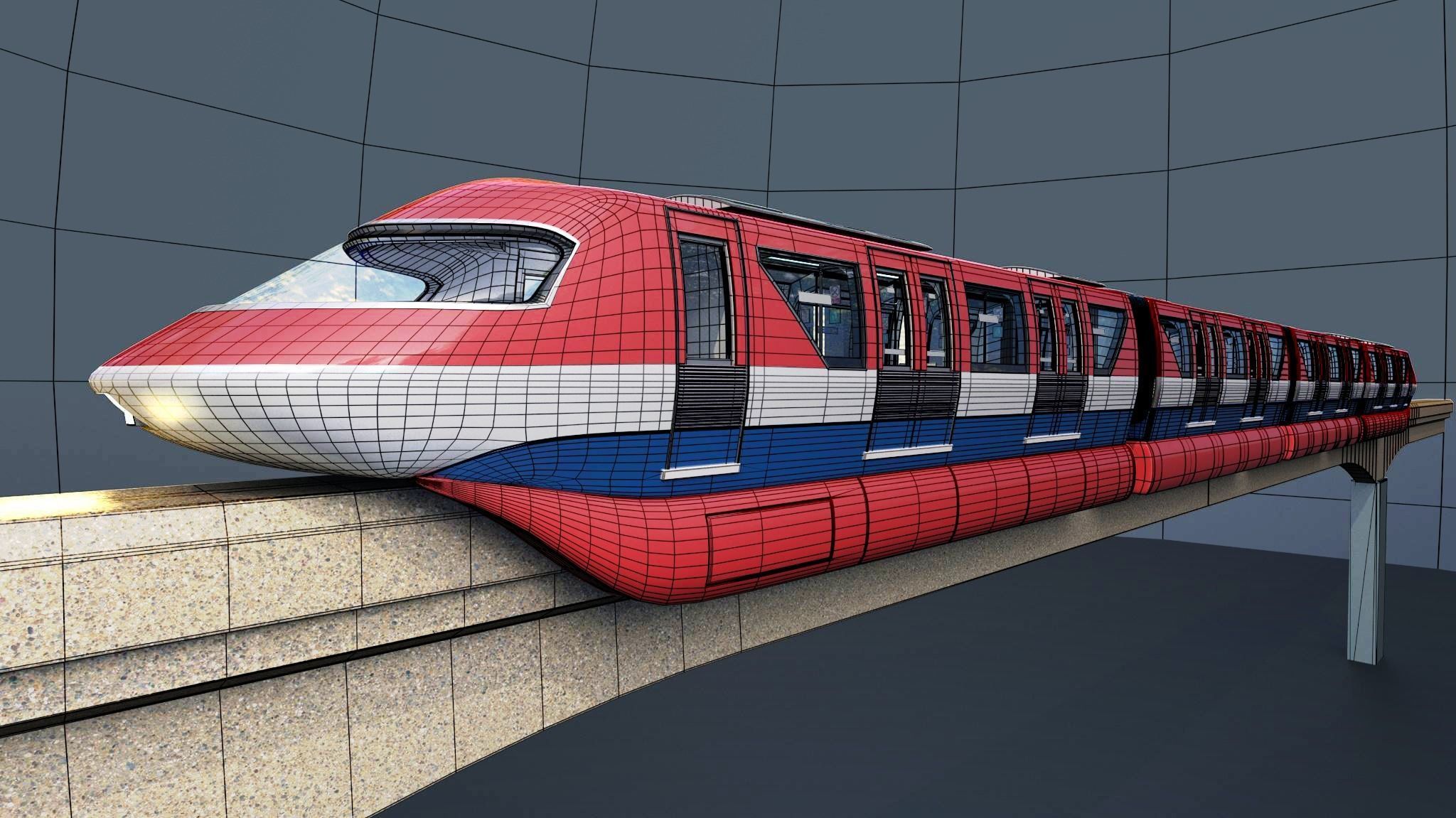 Monorail train 3D model_18