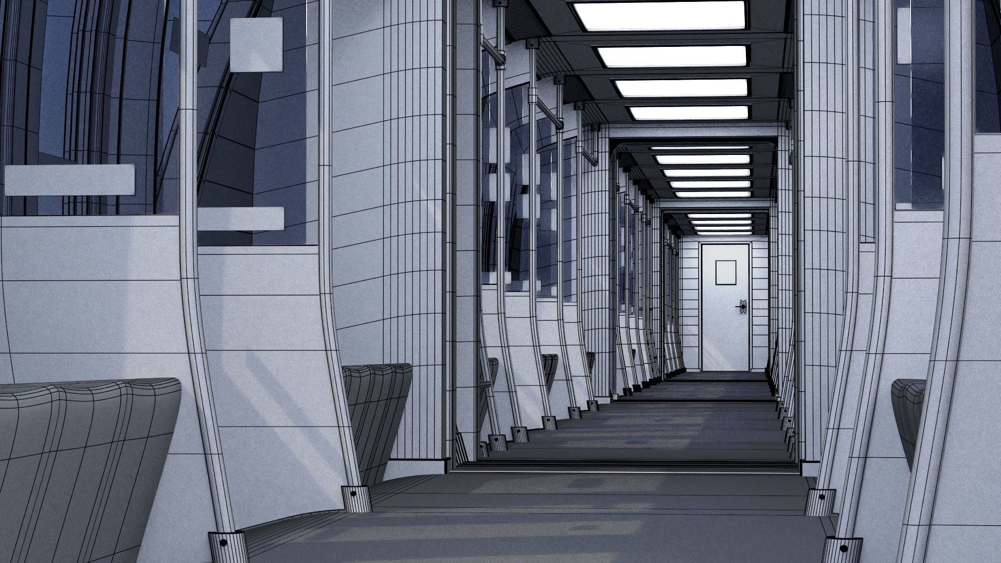 Monorail train 3D model_32