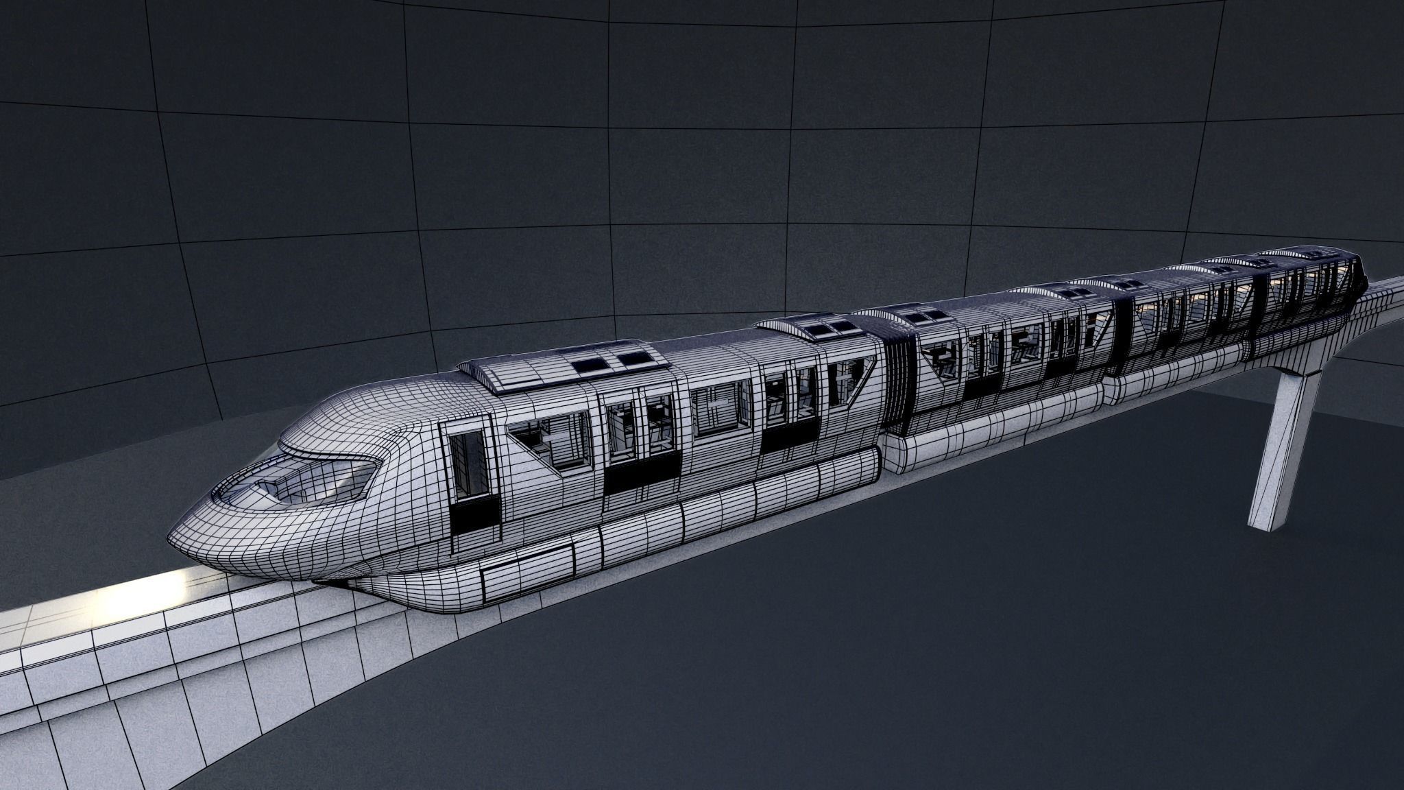 Monorail train 3D model_13