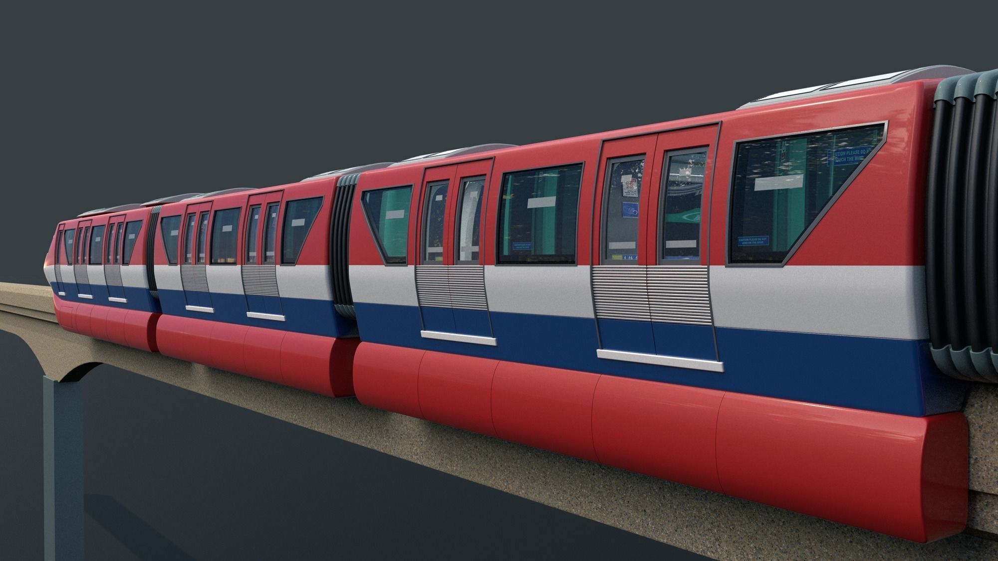 Monorail train 3D model_1
