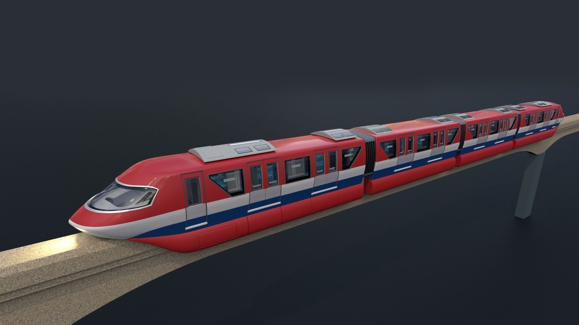 Monorail train 3D model_20