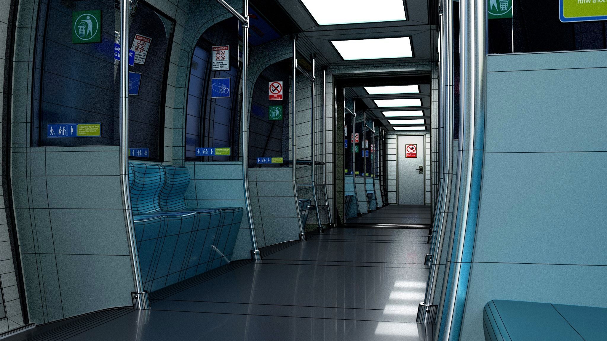 Monorail train 3D model_12