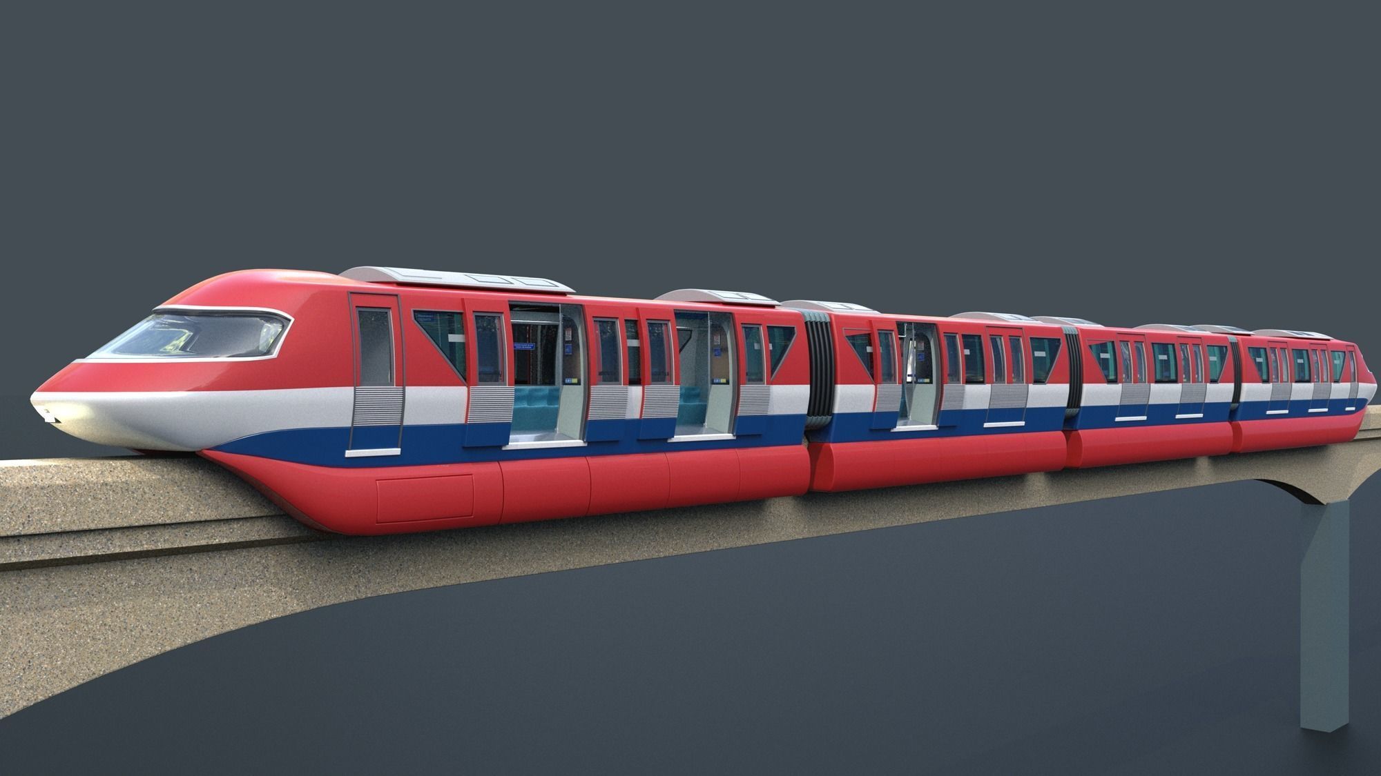 Monorail train 3D model_5