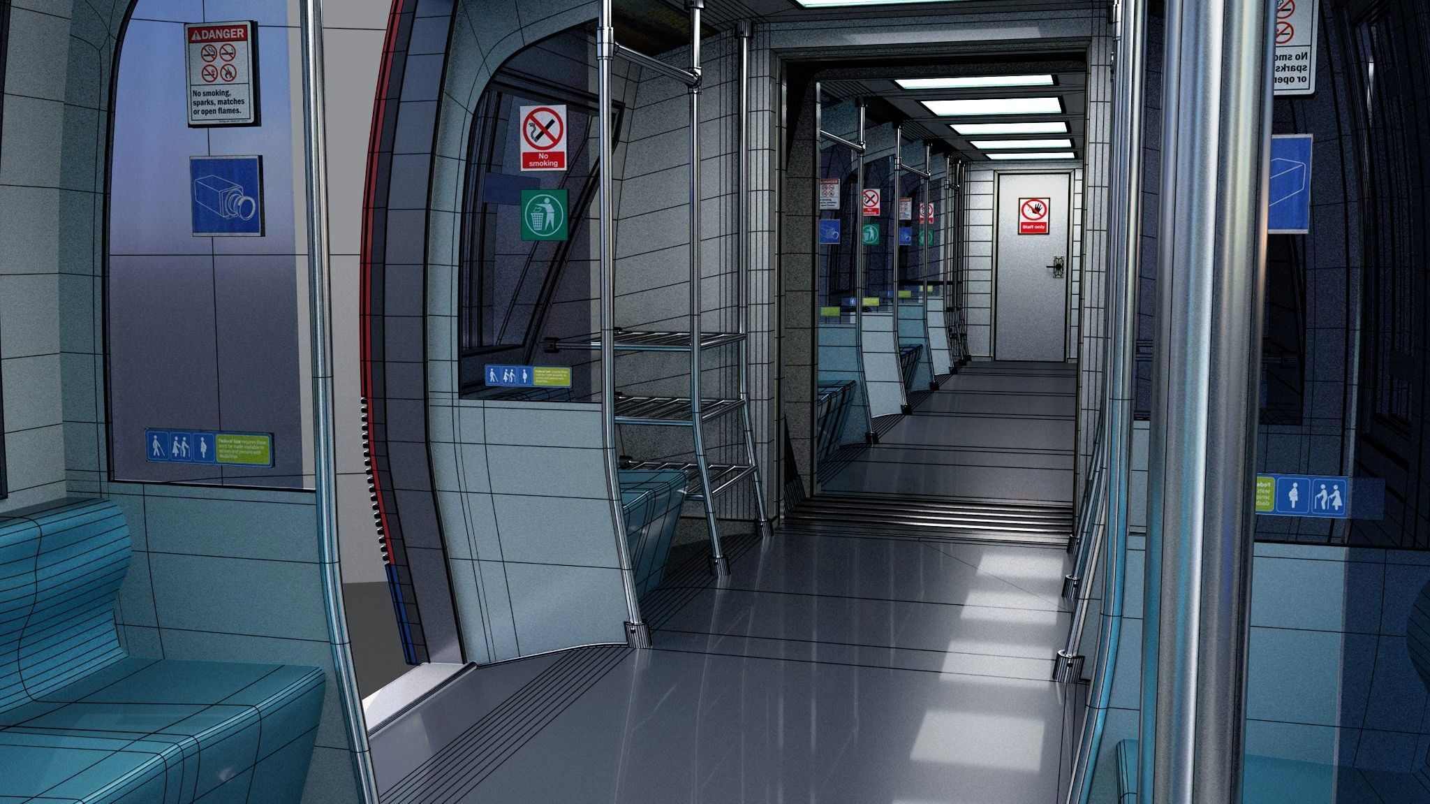 Monorail train 3D model_11