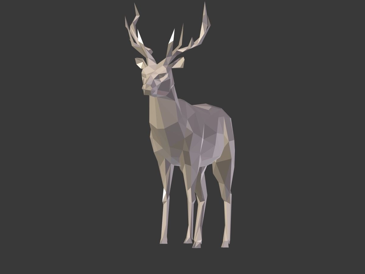 Cartoon Deer - Low Poly Low-poly 3D model_5