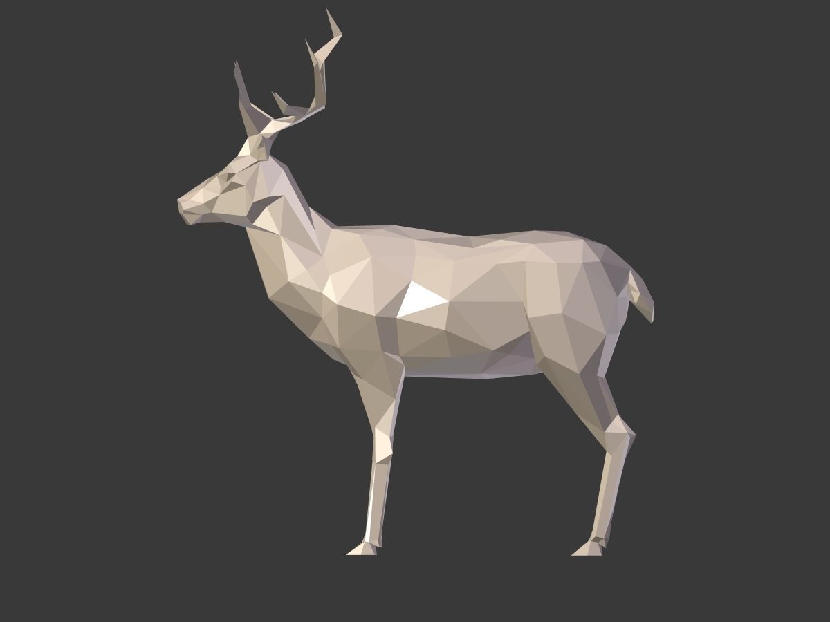 Cartoon Deer - Low Poly Low-poly 3D model_3