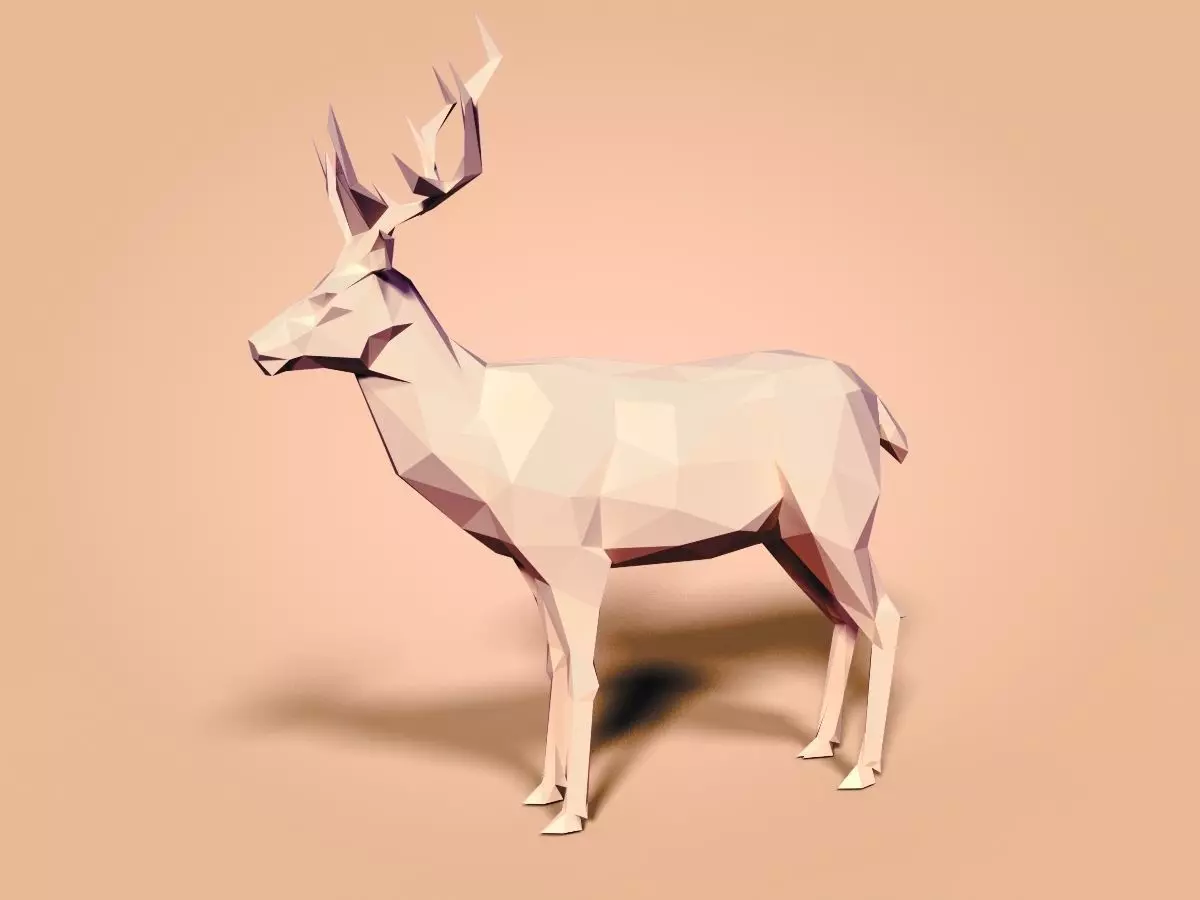 Cartoon Deer - Low Poly Low-poly 3D model_0