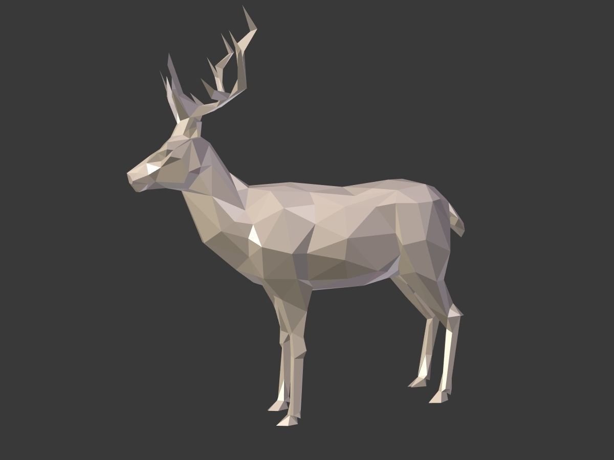 Cartoon Deer - Low Poly Low-poly 3D model_1