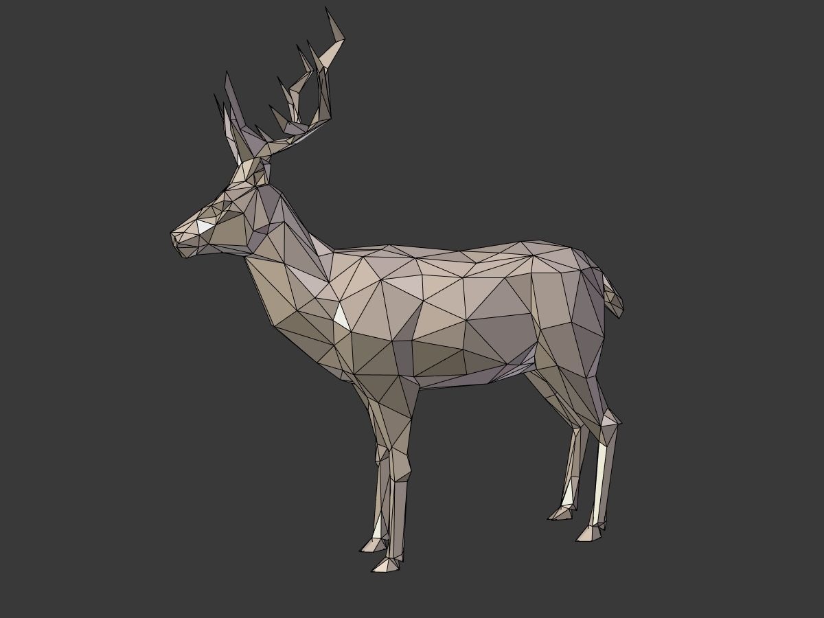 Cartoon Deer - Low Poly Low-poly 3D model_2
