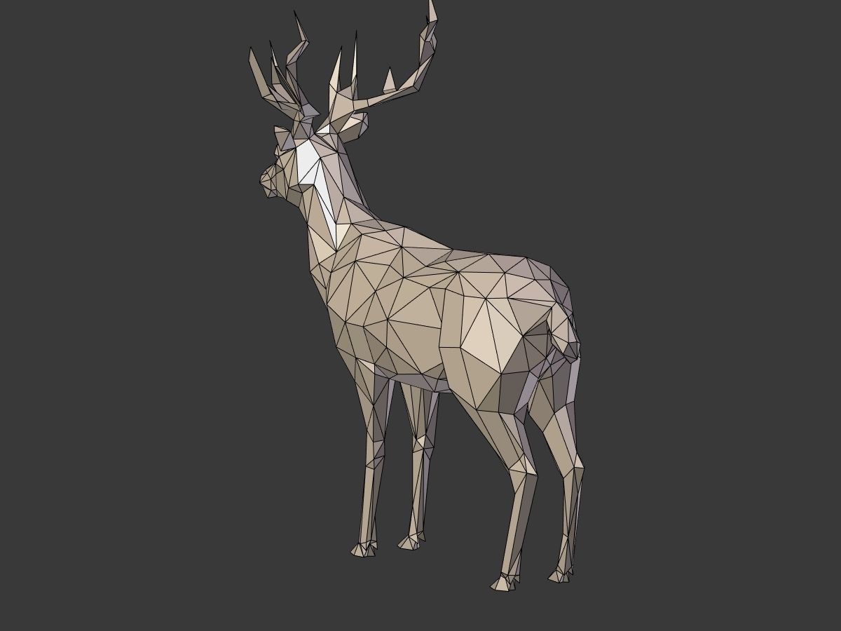 Cartoon Deer - Low Poly Low-poly 3D model_8