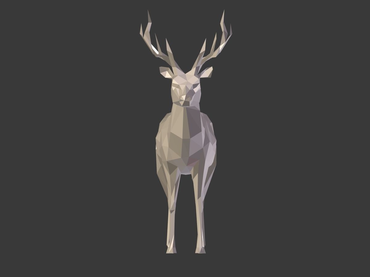 Cartoon Deer - Low Poly Low-poly 3D model_16