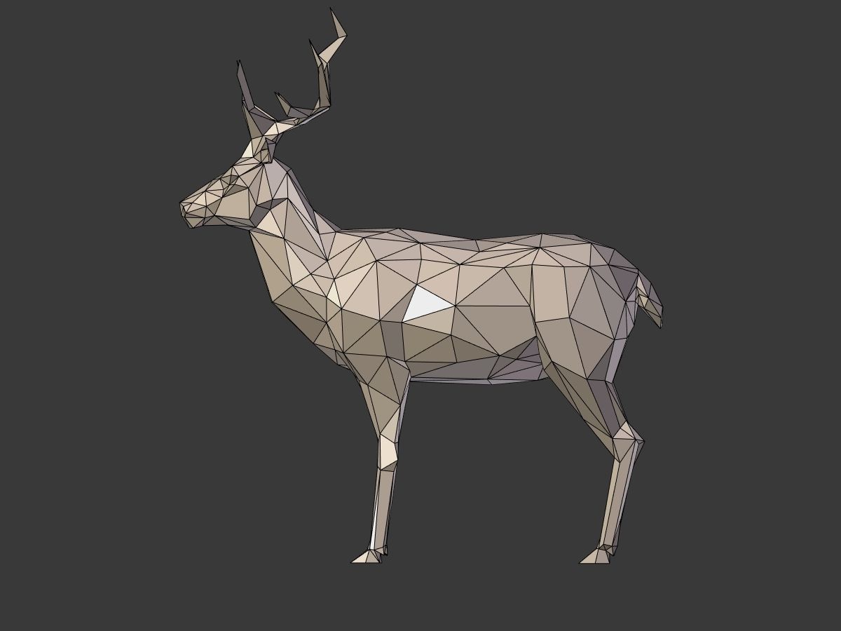 Cartoon Deer - Low Poly Low-poly 3D model_4