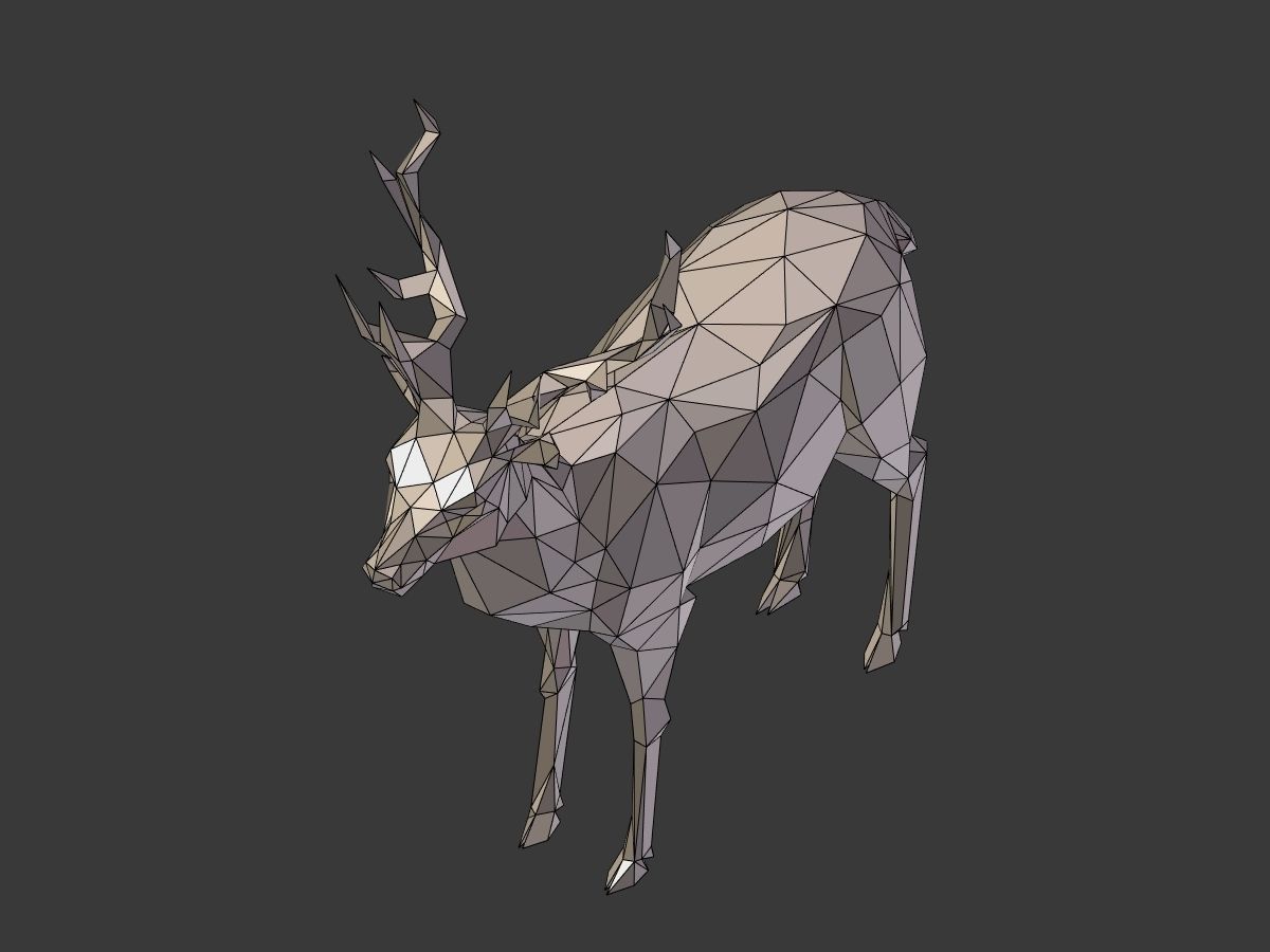 Cartoon Deer - Low Poly Low-poly 3D model_10