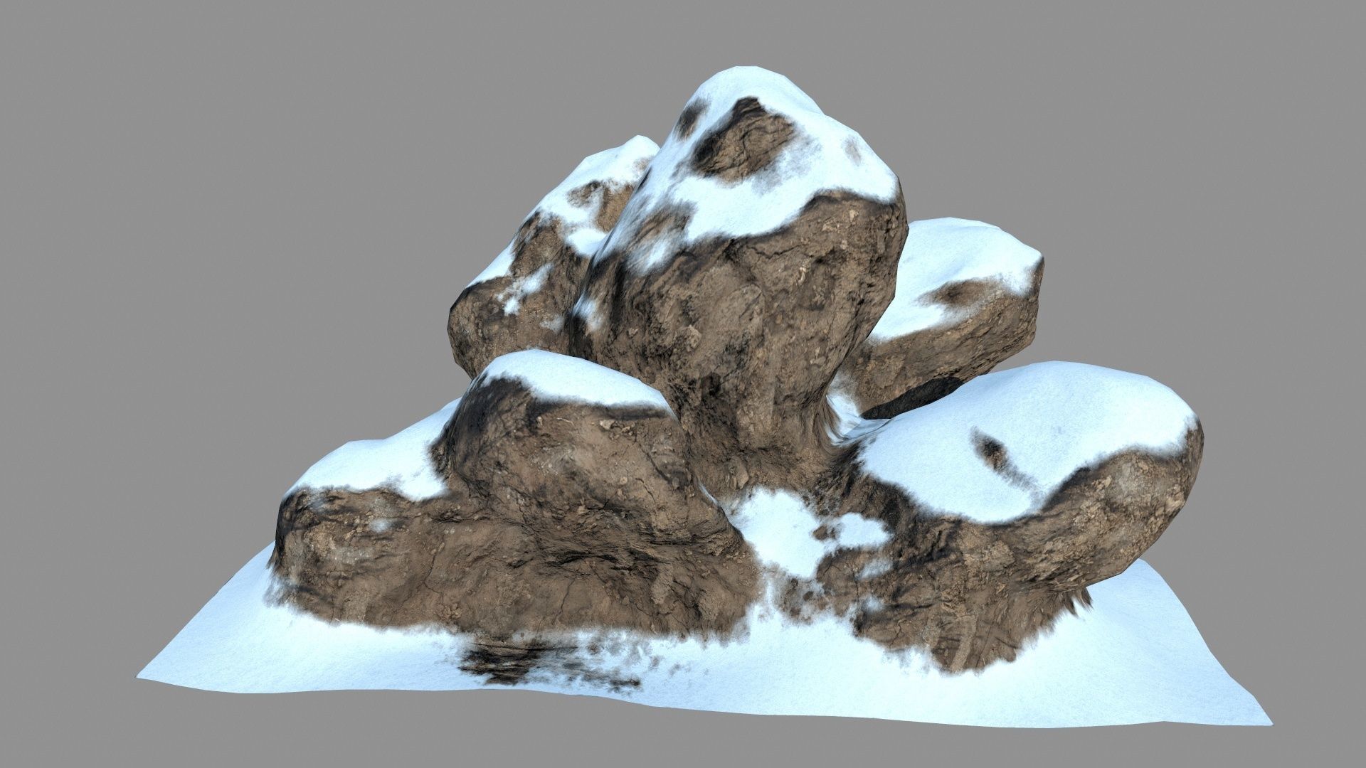 snow rocks Low-poly 3D model_6