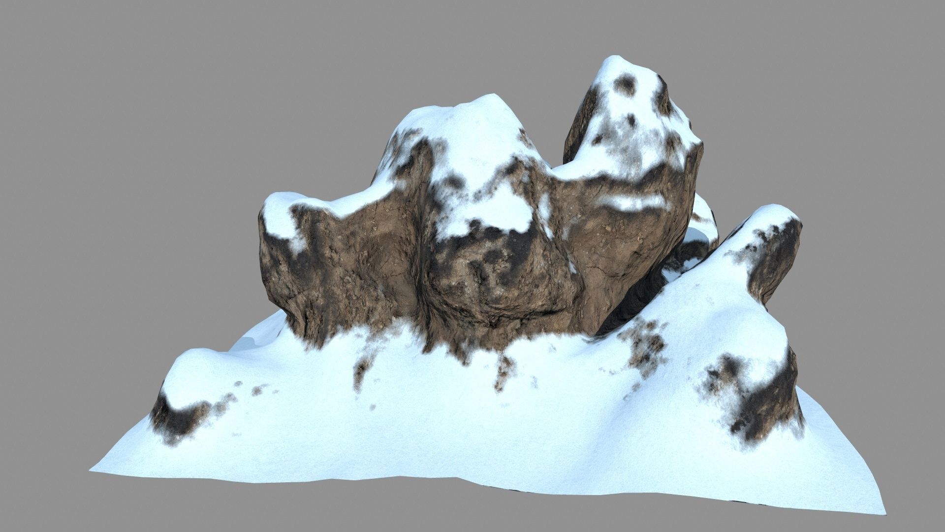 snow rocks Low-poly 3D model_9
