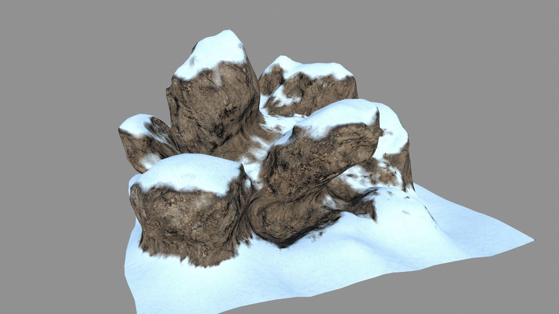 snow rocks Low-poly 3D model_3