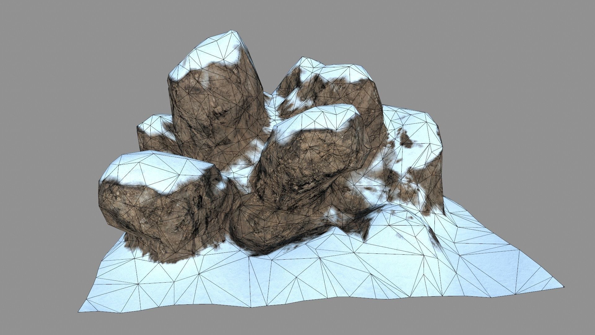 snow rocks Low-poly 3D model_2
