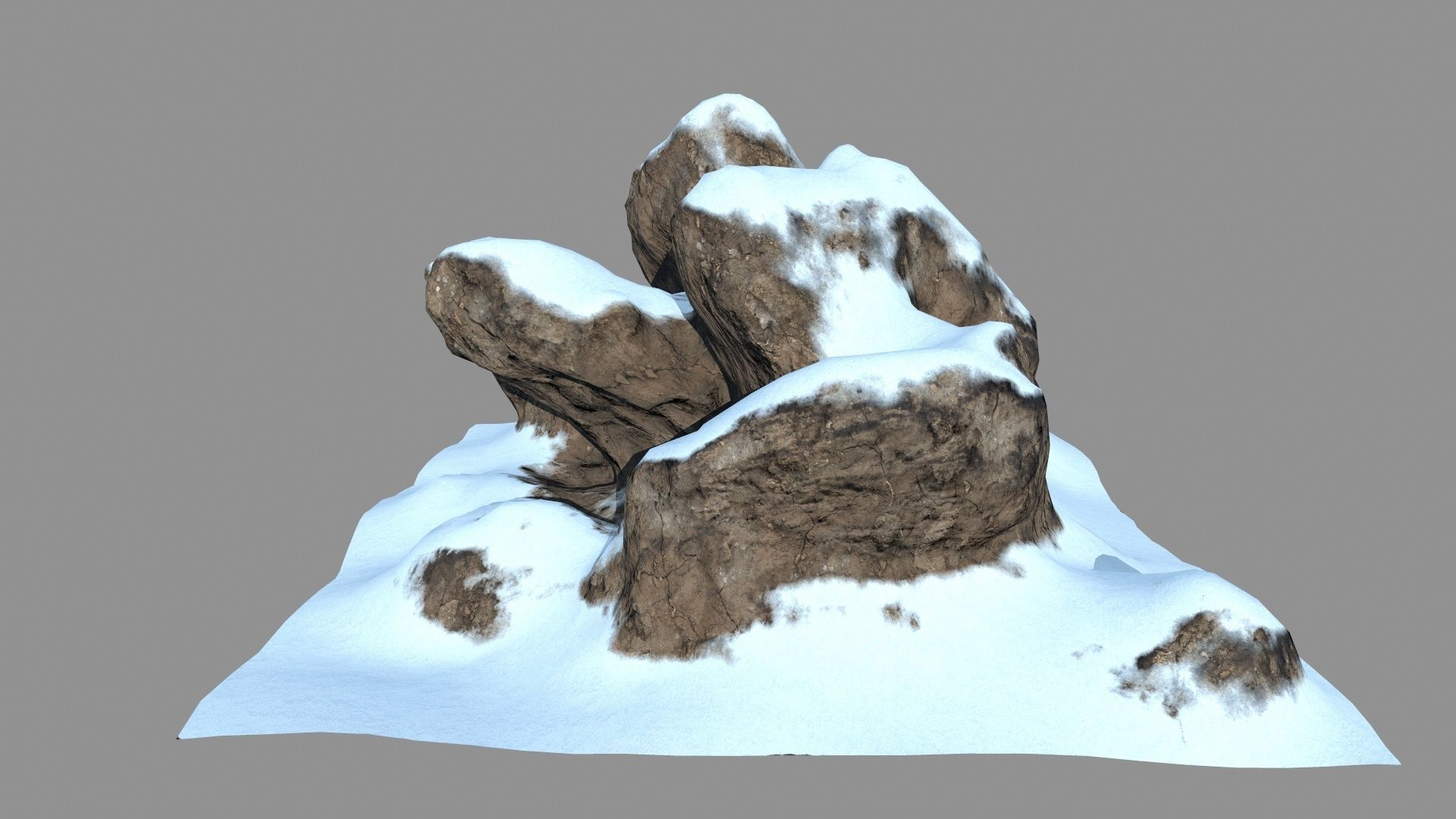 snow rocks Low-poly 3D model_12
