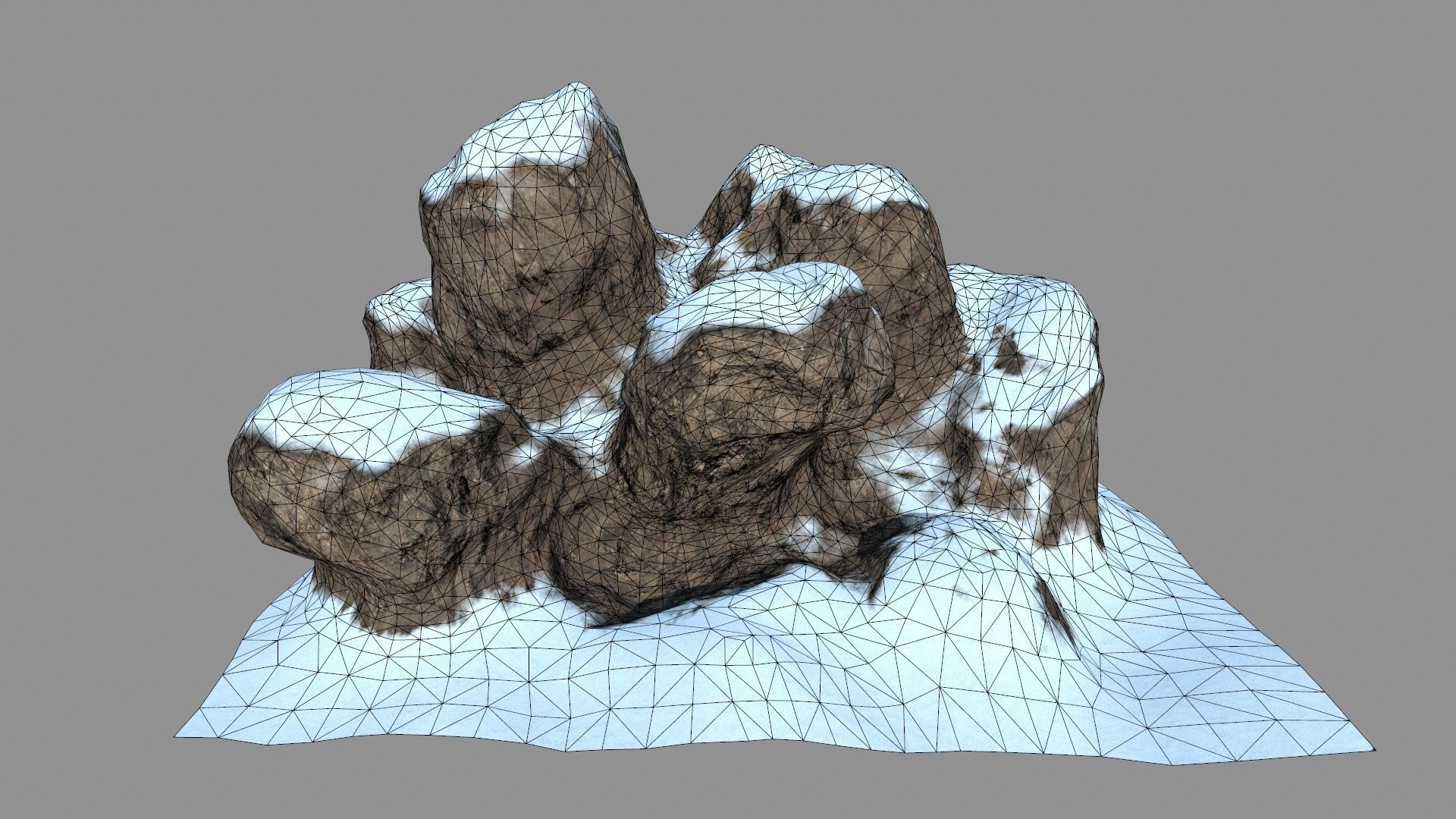 snow rocks Low-poly 3D model_1