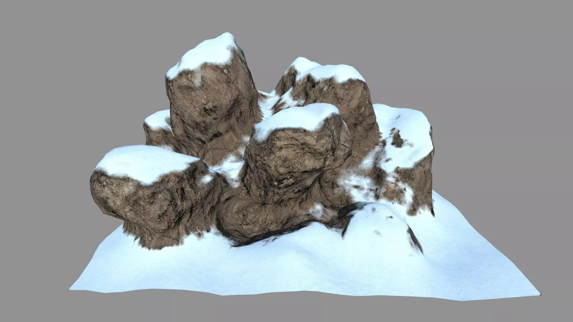 snow rocks Low-poly 3D model_0