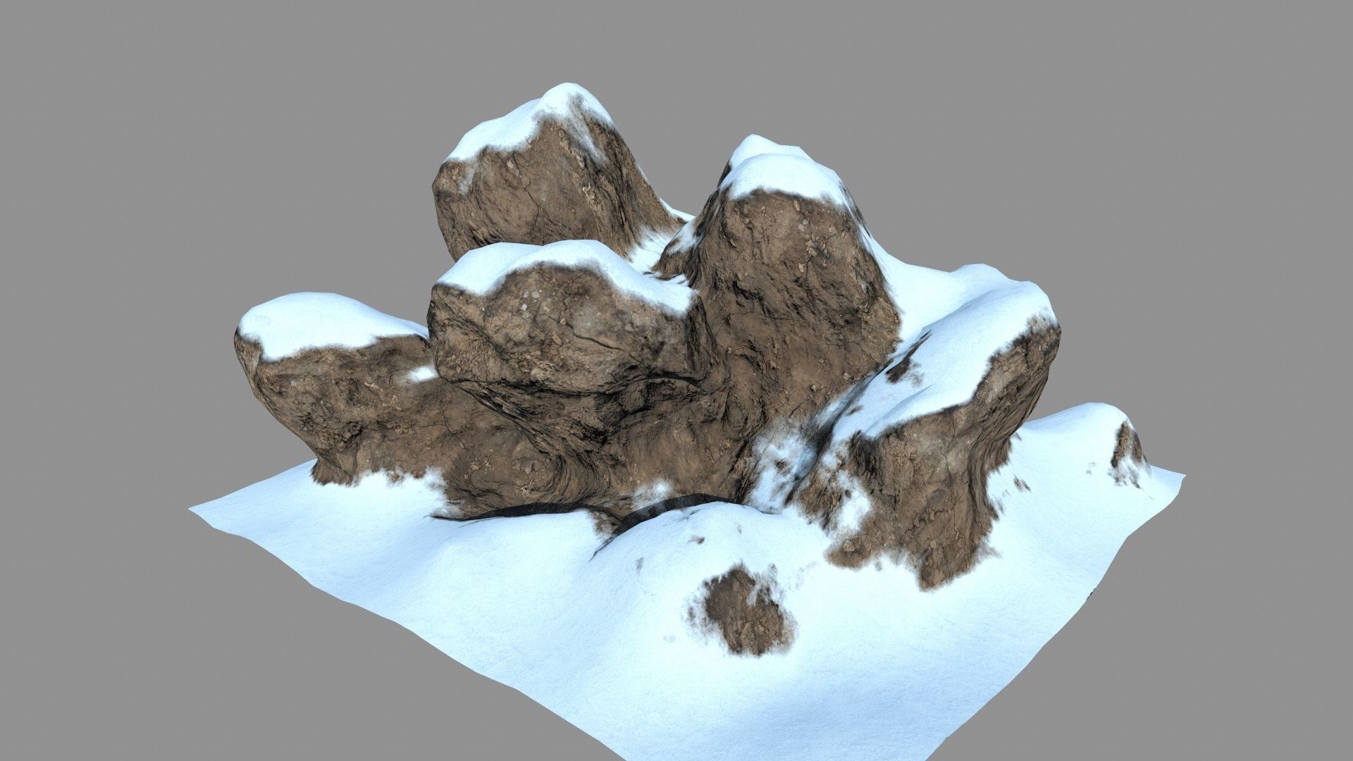 snow rocks Low-poly 3D model_13