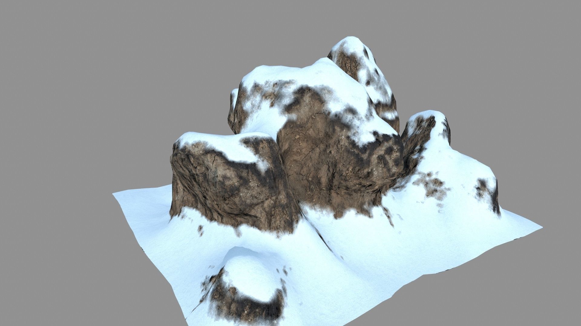 snow rocks Low-poly 3D model_11