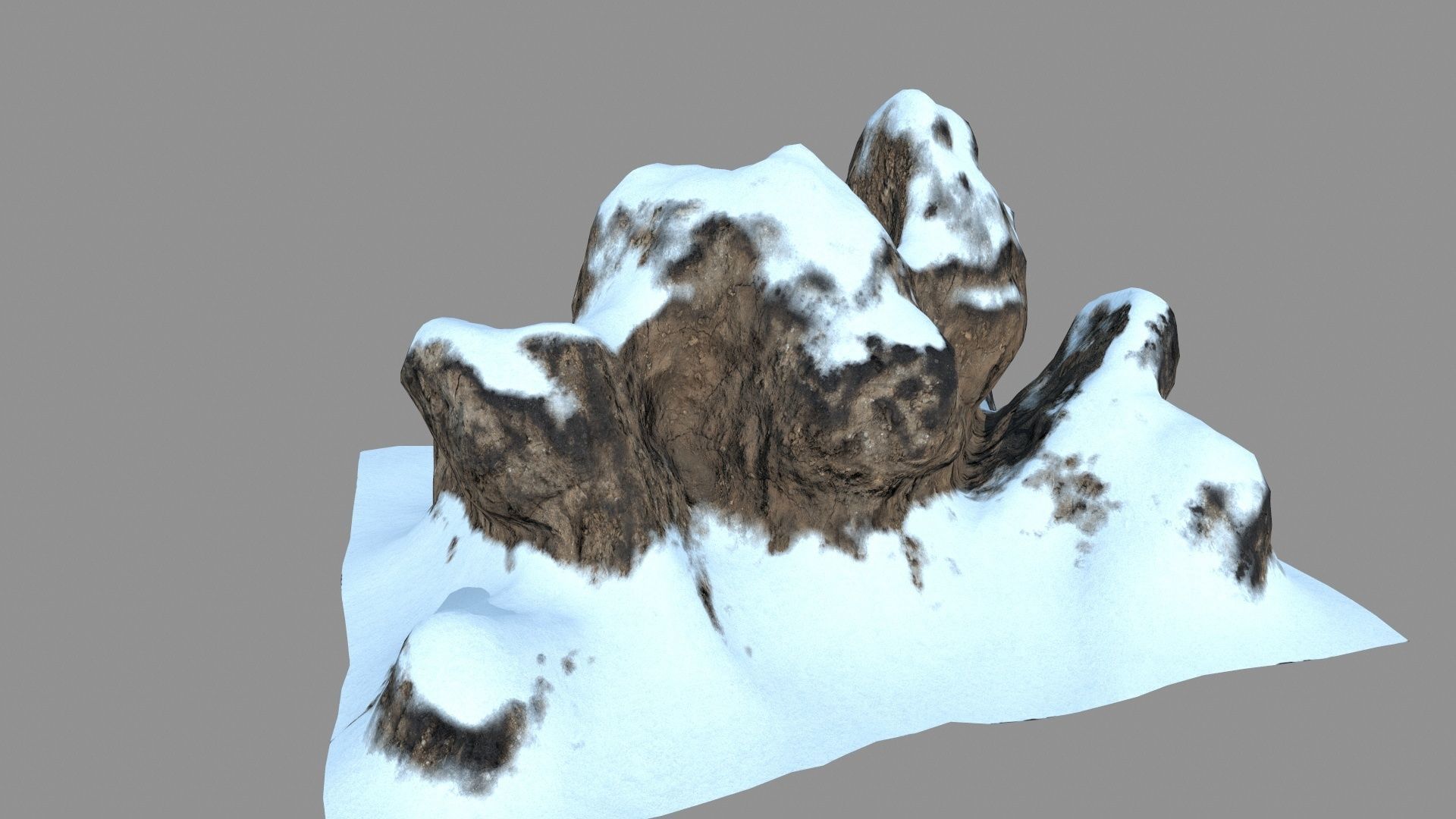 snow rocks Low-poly 3D model_10