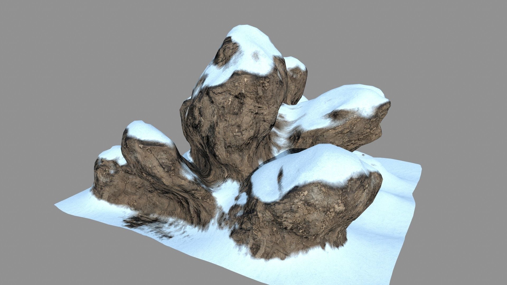 snow rocks Low-poly 3D model_5