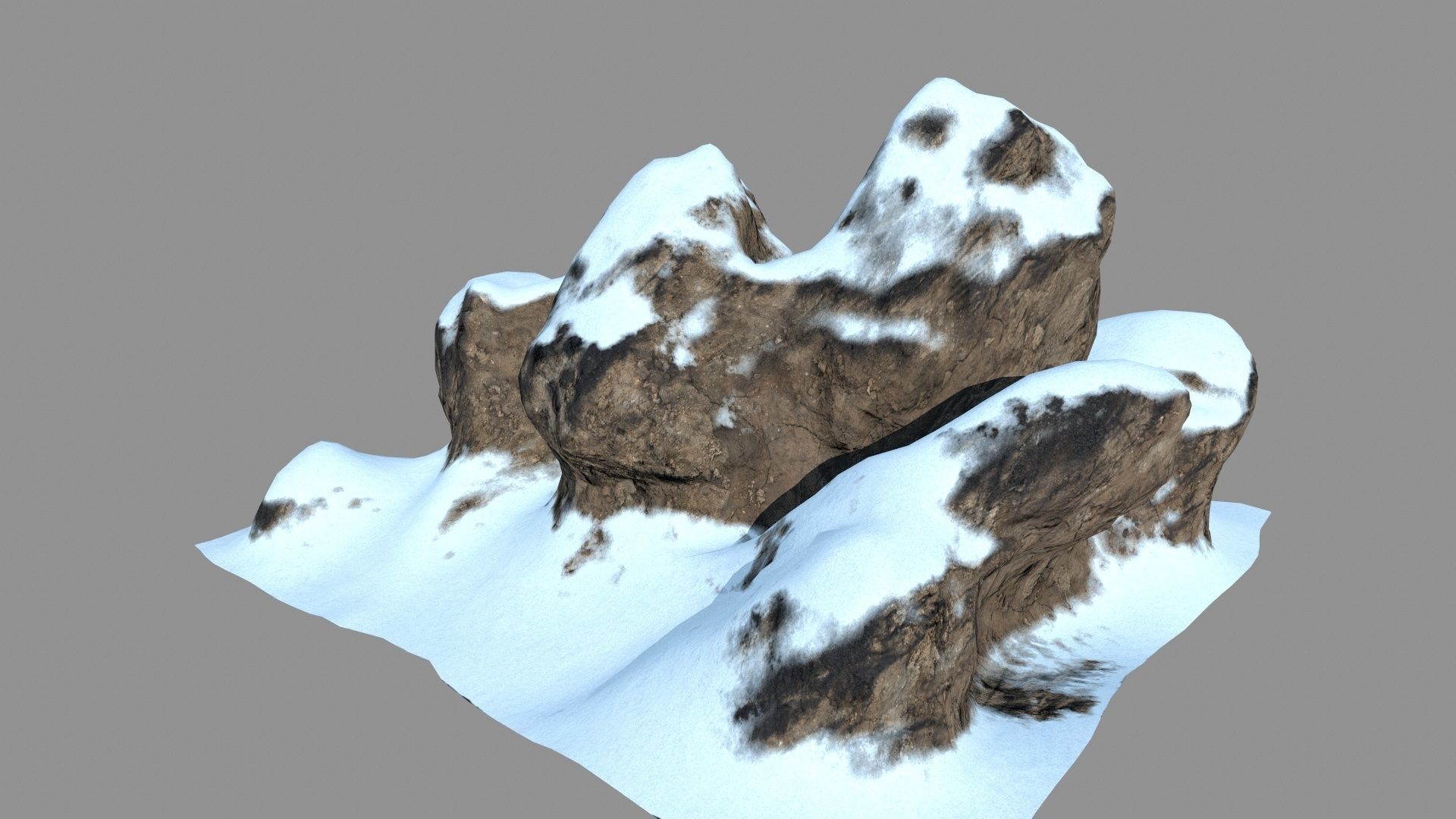 snow rocks Low-poly 3D model_8