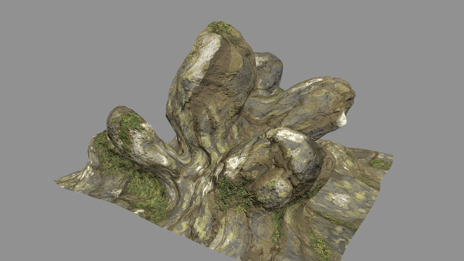 mossy rocks  Low-poly 3D model_5