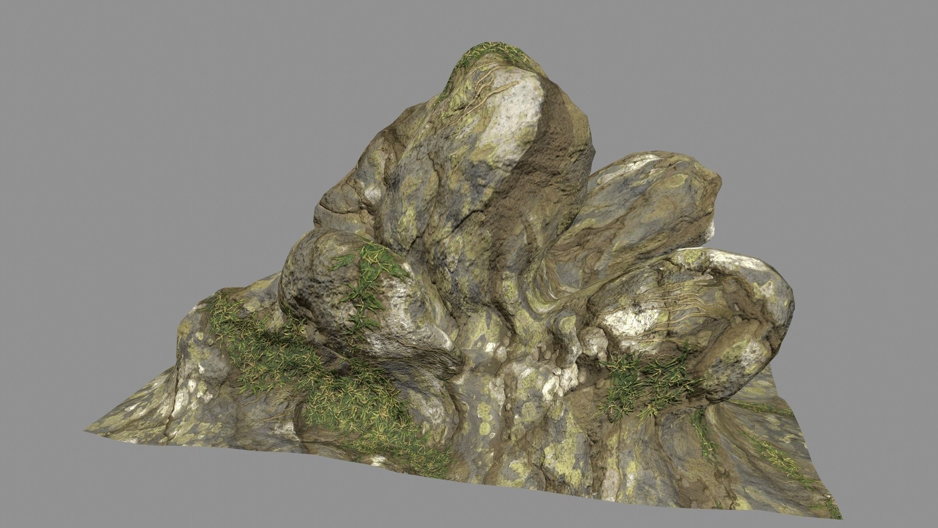 mossy rocks  Low-poly 3D model_6