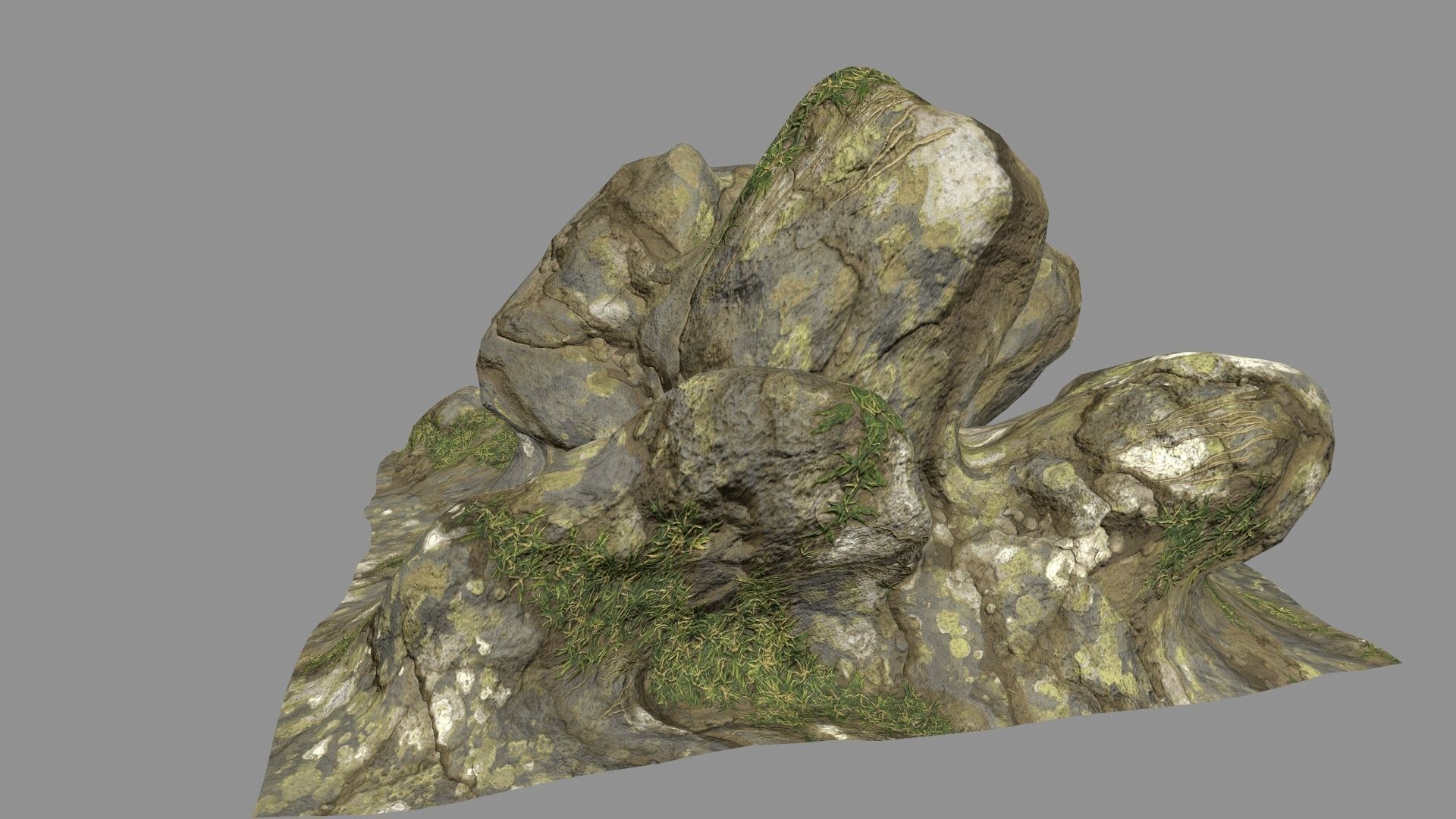 mossy rocks  Low-poly 3D model_7