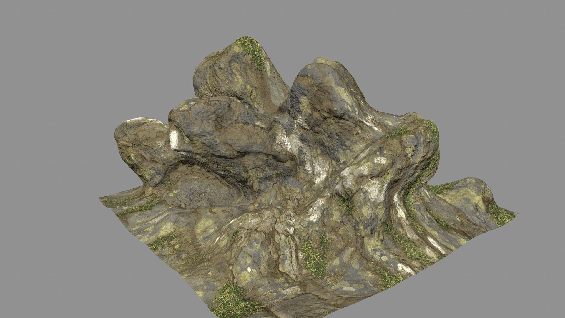 mossy rocks  Low-poly 3D model_14