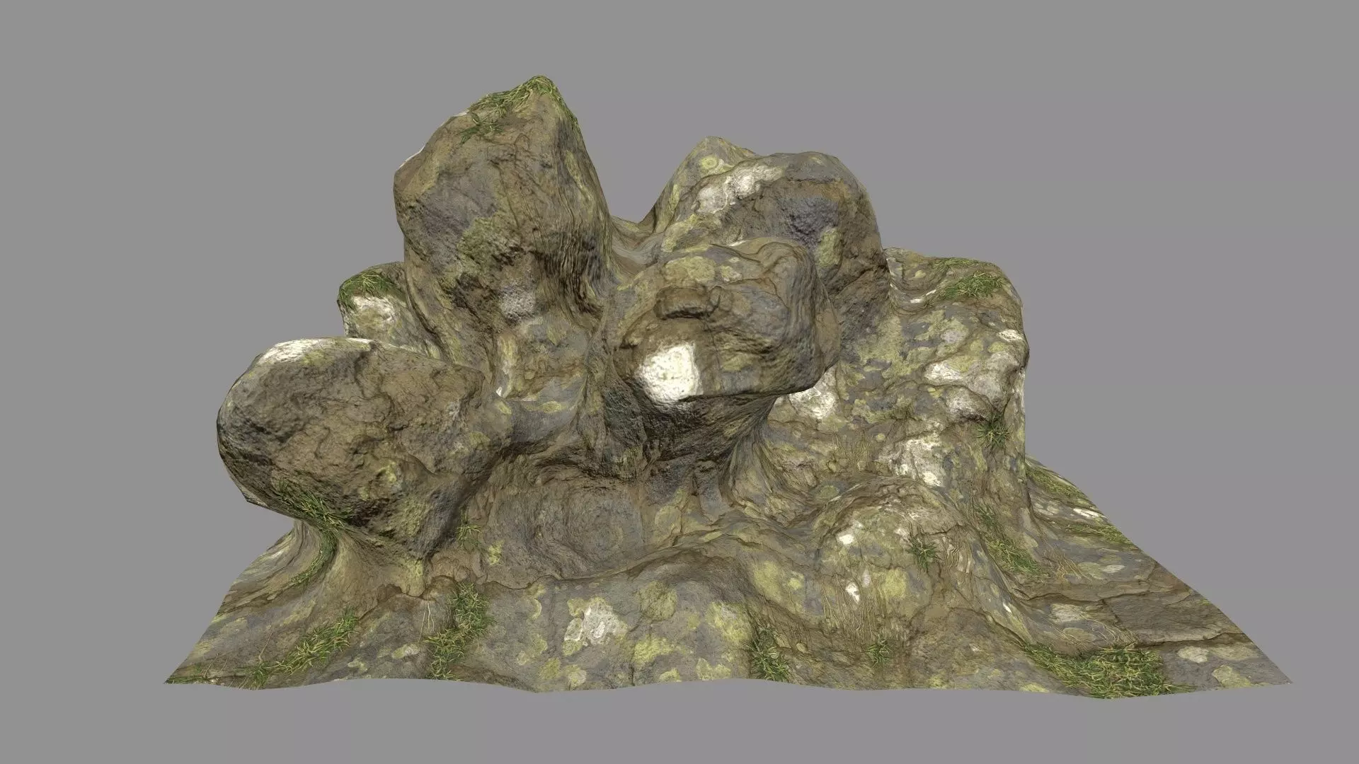 mossy rocks  Low-poly 3D model_0