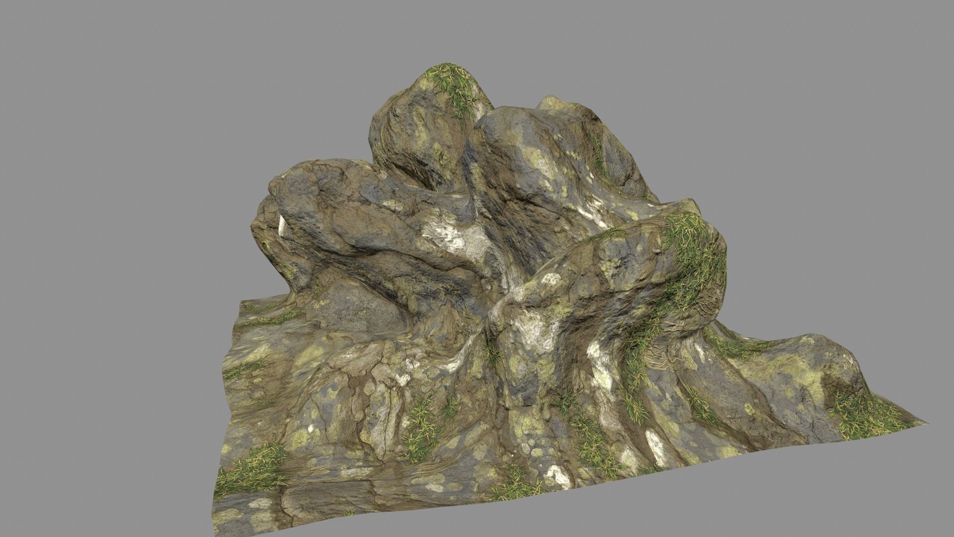 mossy rocks  Low-poly 3D model_13