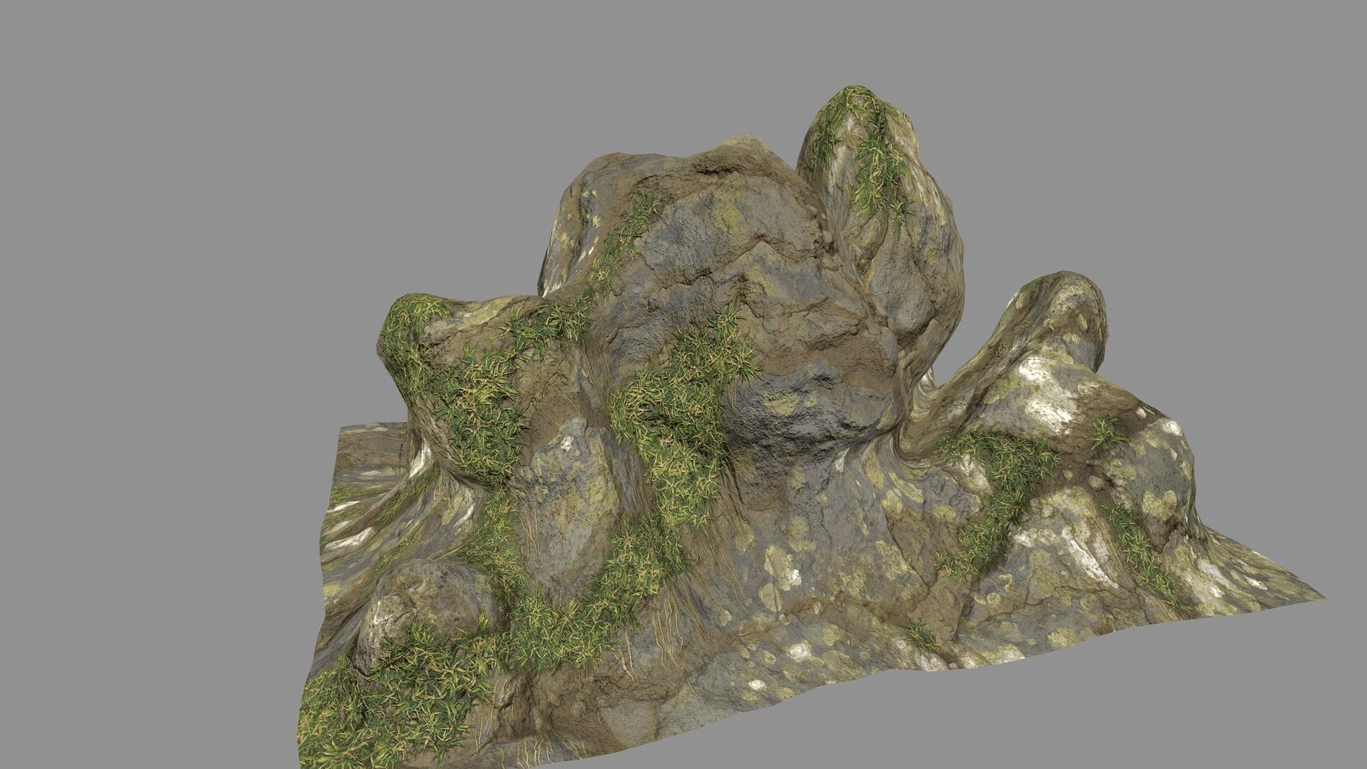 mossy rocks  Low-poly 3D model_10