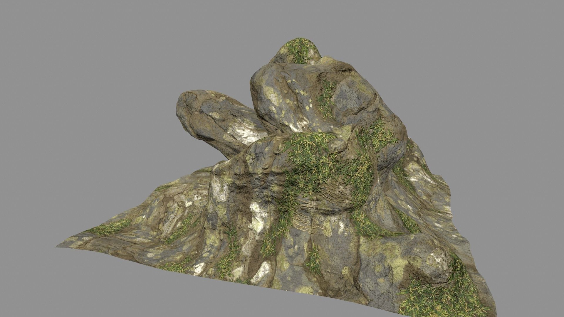 mossy rocks  Low-poly 3D model_12