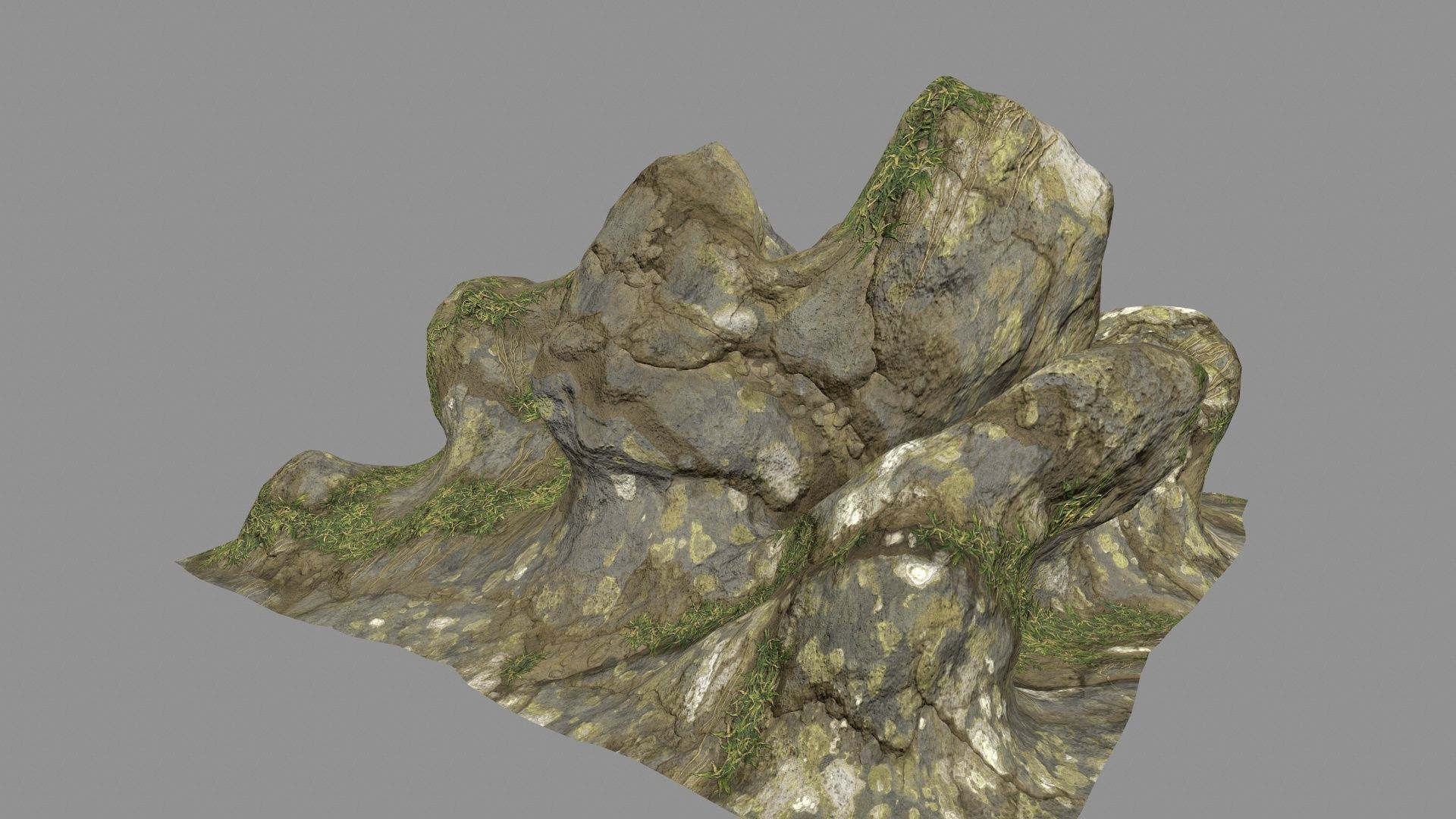 mossy rocks  Low-poly 3D model_8
