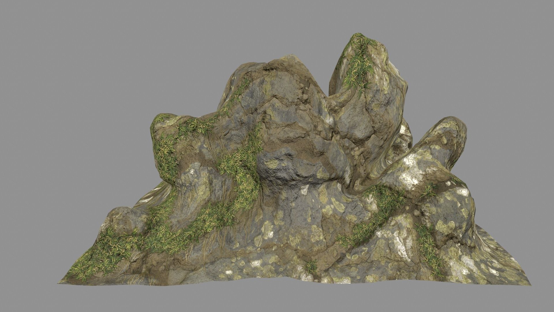 mossy rocks  Low-poly 3D model_9