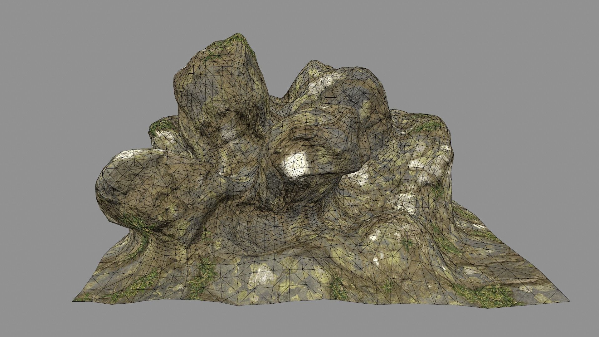 mossy rocks  Low-poly 3D model_1