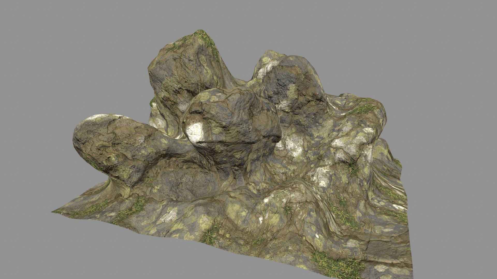mossy rocks  Low-poly 3D model_15