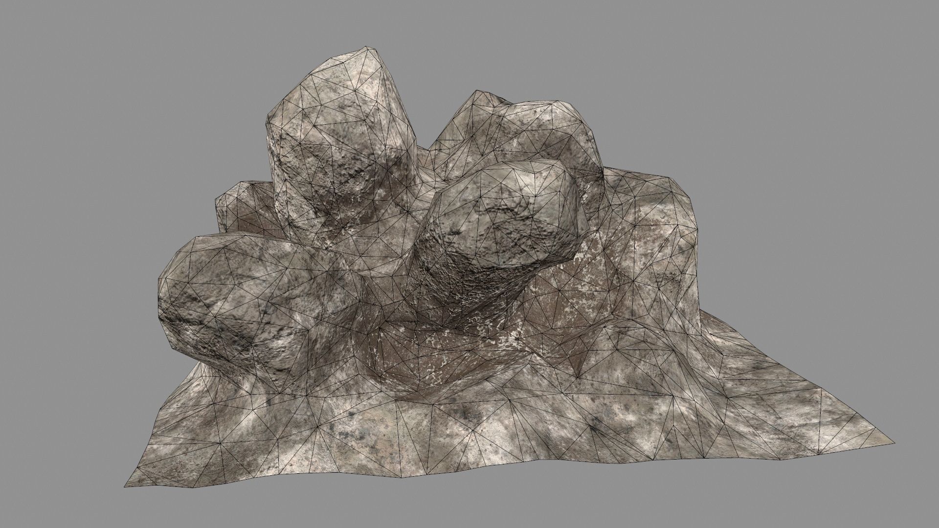 desert rocks Low-poly 3D model_2