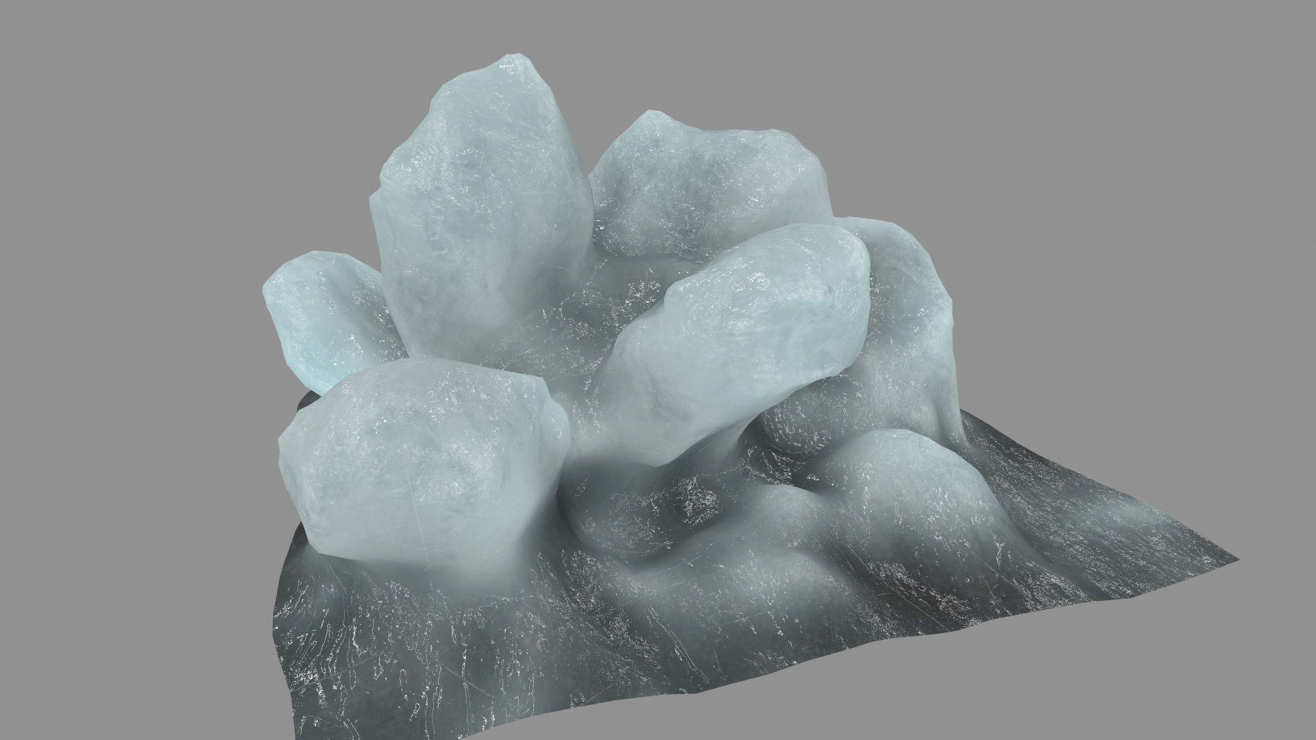 ice 4 block Low-poly 3D model_3