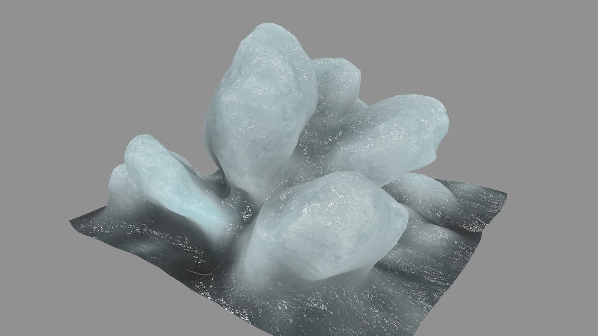 ice 4 block Low-poly 3D model_4