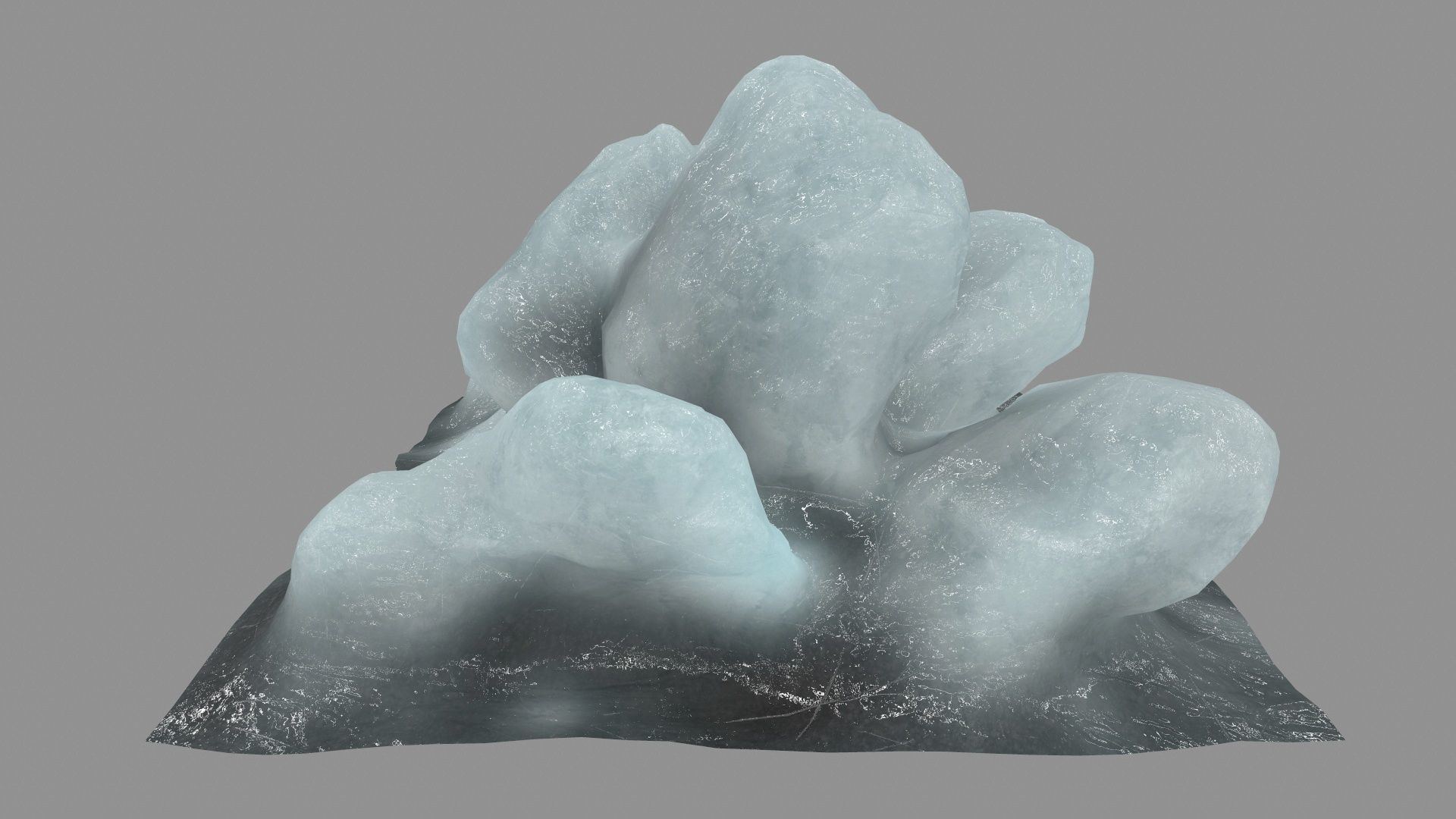ice 4 block Low-poly 3D model_5
