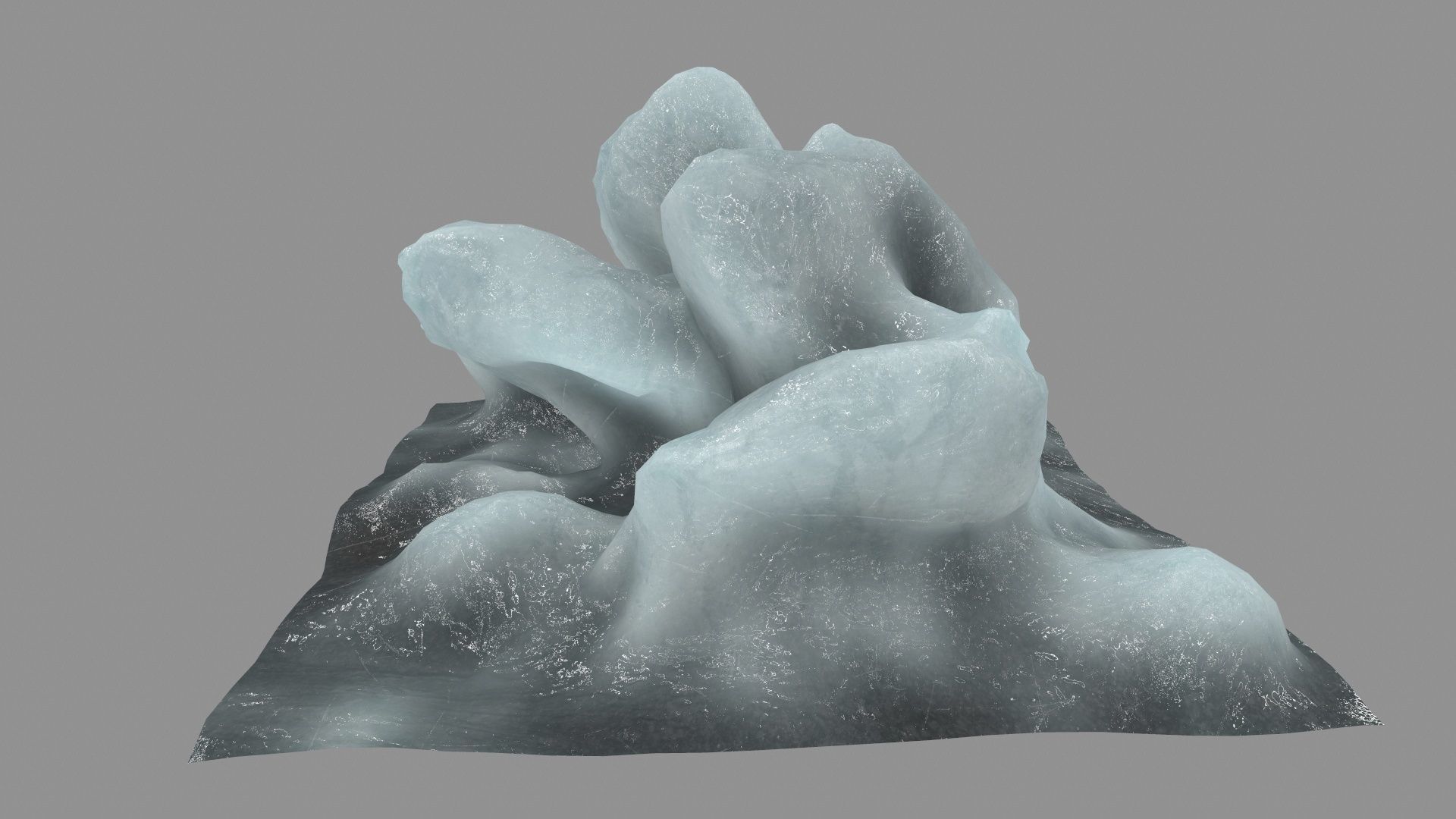 ice 4 block Low-poly 3D model_10