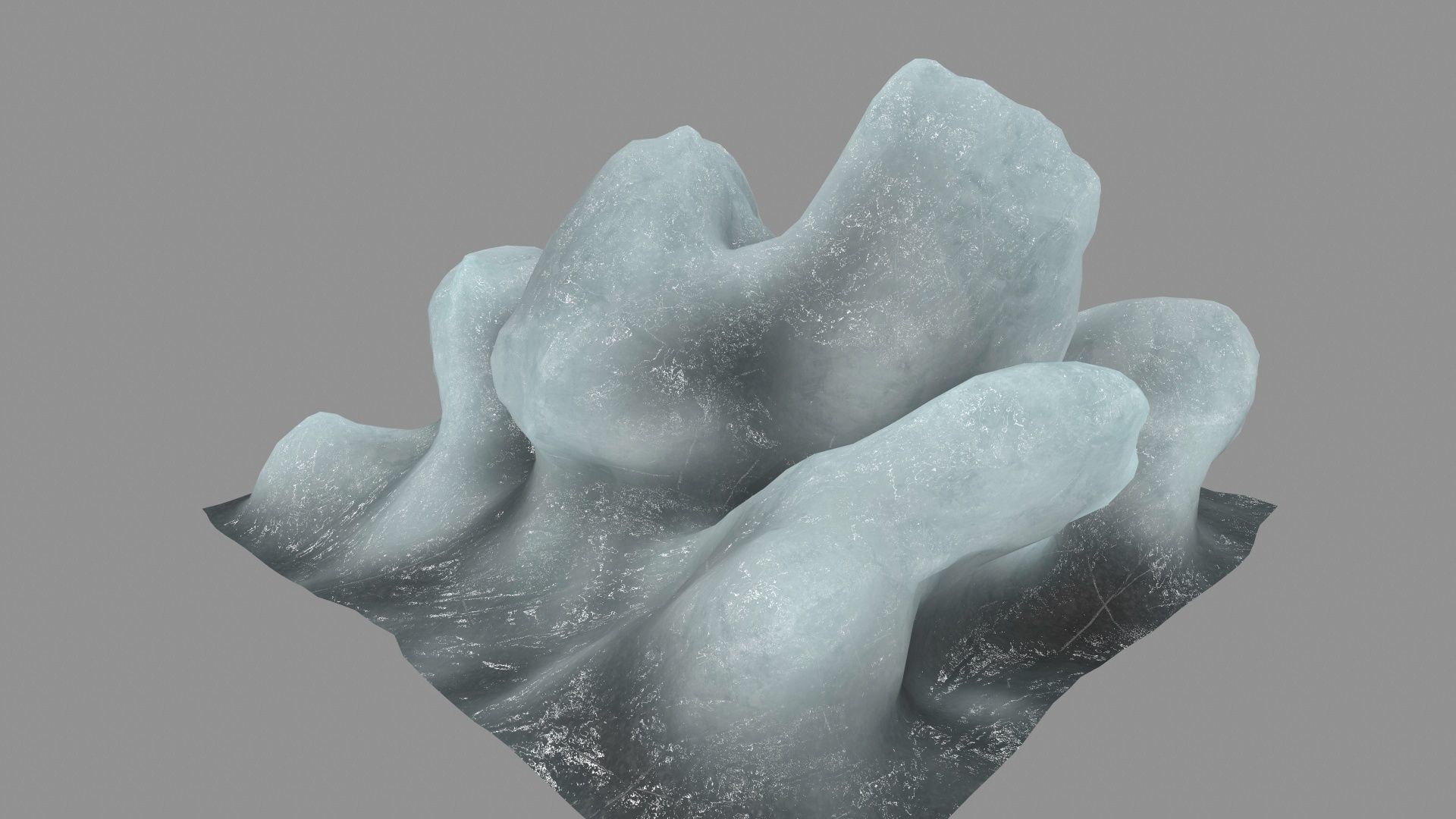 ice 4 block Low-poly 3D model_6