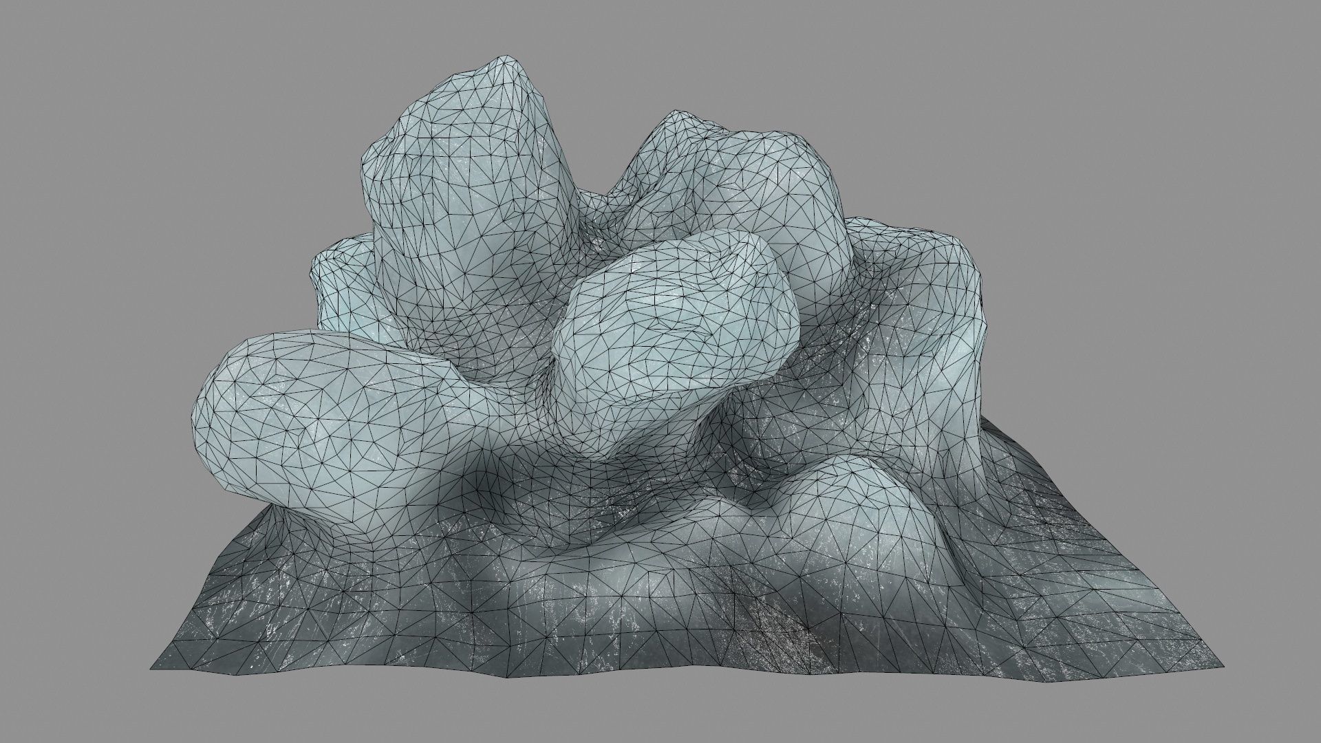 ice 4 block Low-poly 3D model_1